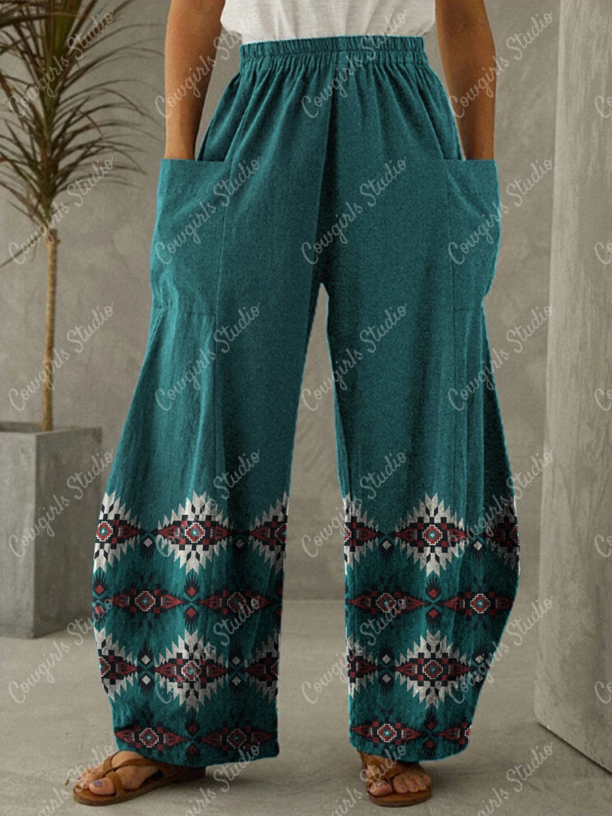 

women's summer soft high waist printed casual pants