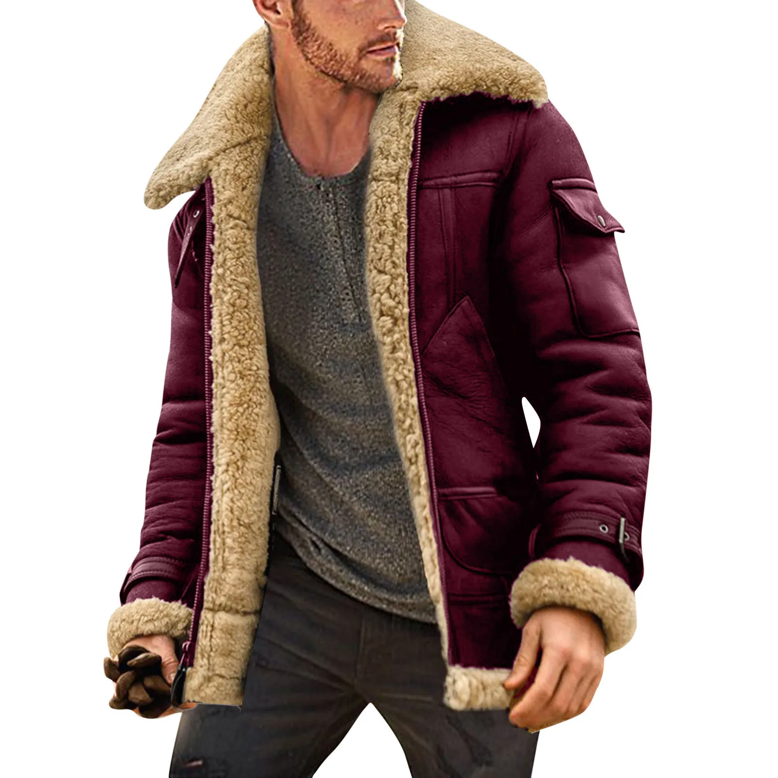

Men Plus Size Winter Coat Lapel Collar Long Sleeve Padded Leather Jacket Vintage Thicken Coat mens hoodies top quality wholesale