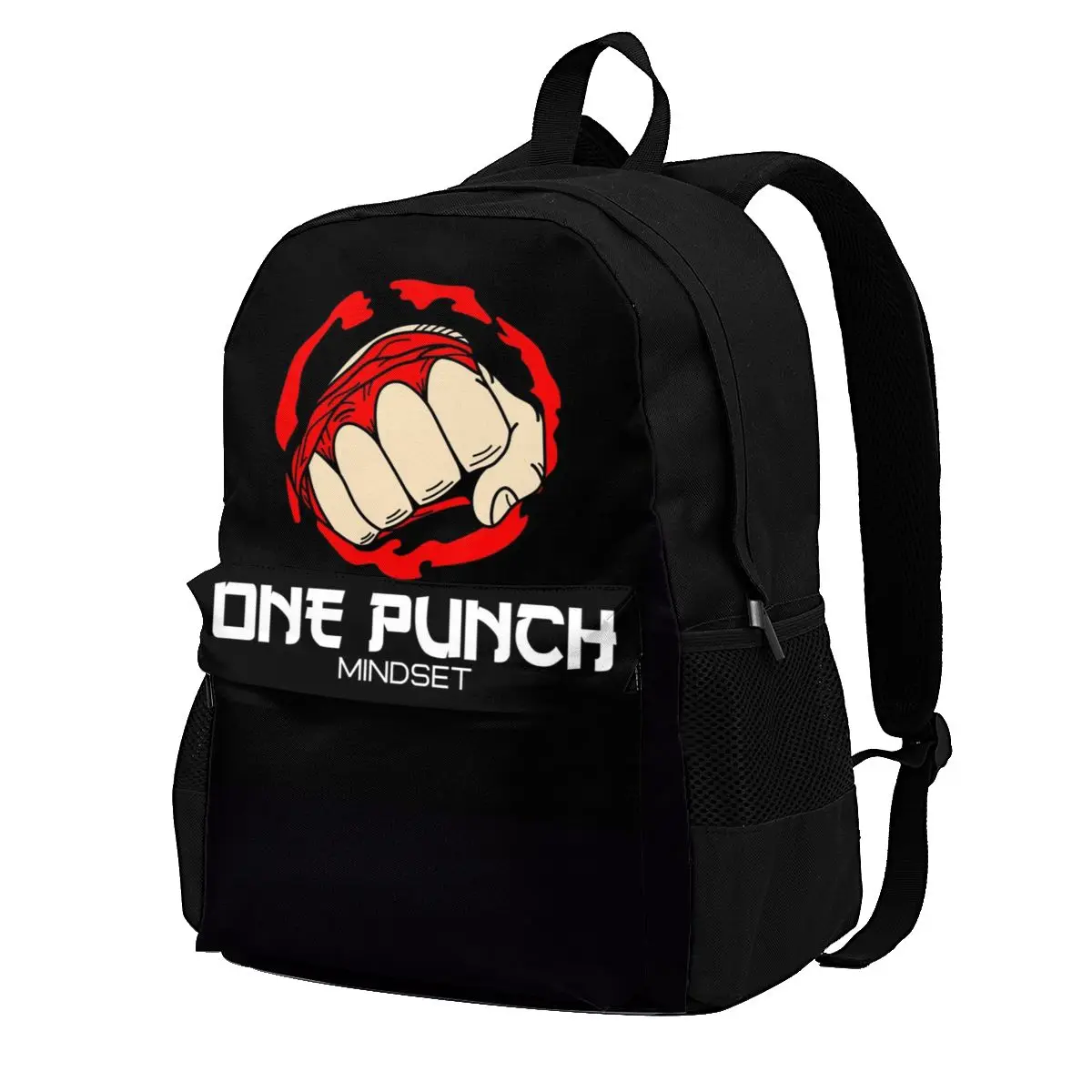 

One Punch Man Mindset Backpacks boxer red fist hand anime japan Charm Polyester Business Backpack Woman Durable Bags