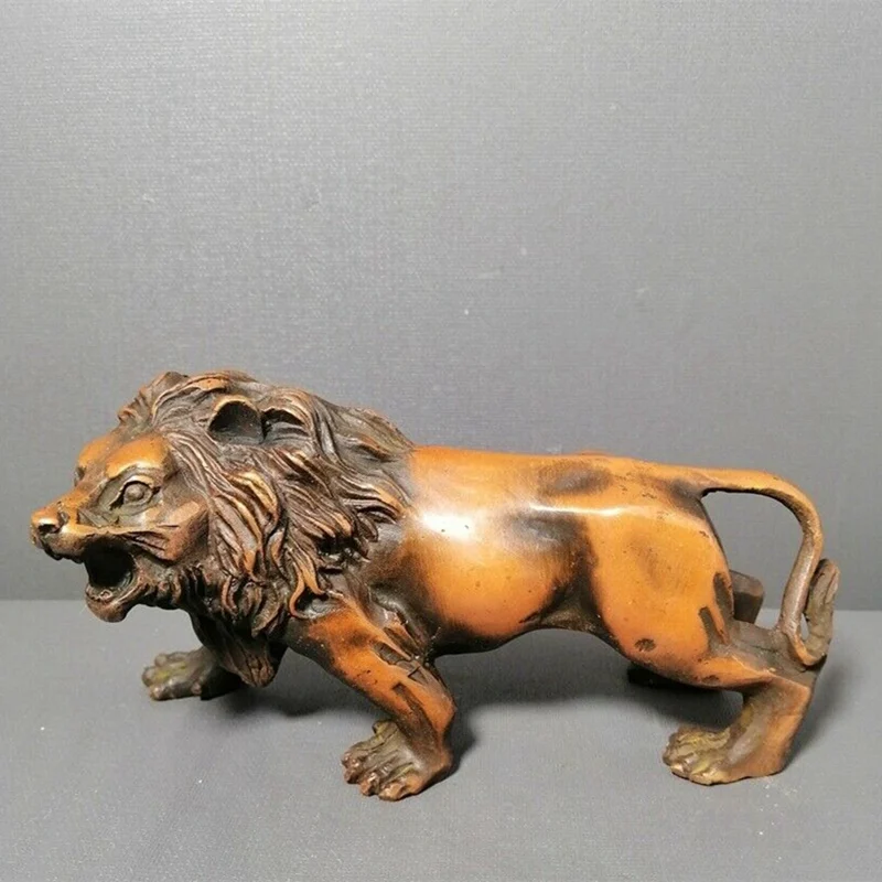 

Chinese Old Red Copper Handmade Lion Statue