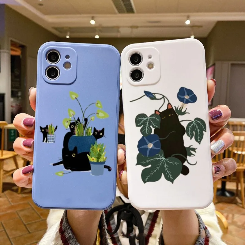 

Чехол для телефона с японским аниме для IPhone 14 11 12 13 Pro Max X XR XSMax 6 6S 7 8 Plus SE 2022, Мягкий Квадратный цветной чехол для телефона
