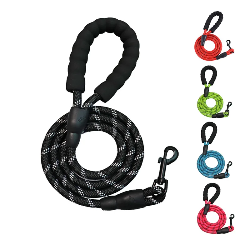 

1.5-3M Nylon Material Dog Leashes Reflective Durable Dog Leads Rope with Soft Padded Handle Dog Walking Training Leash Collars