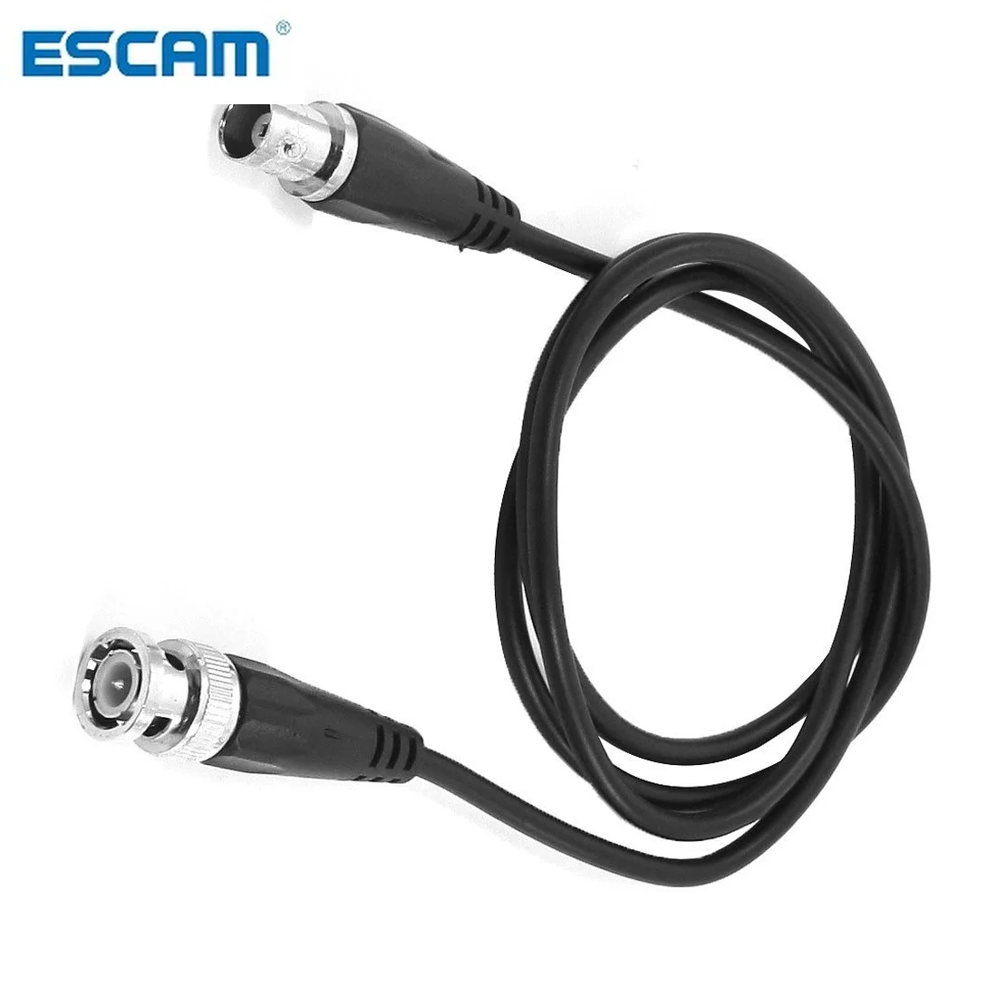 

ESCAM High Quality BNC Male to Female Plug CCTV Extension Coaxial Line Cable 3.3ft Long Black