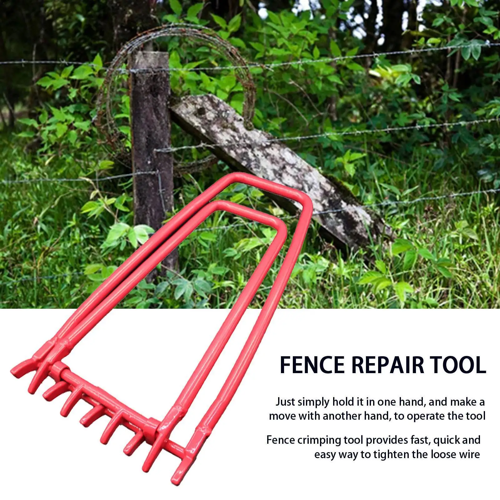 

New Wire Tight Fence Crimping Tool For Farm Home Garden Courtyard Repair Used In Barbed Or Non-barbed Wire Fences Tool V8U1