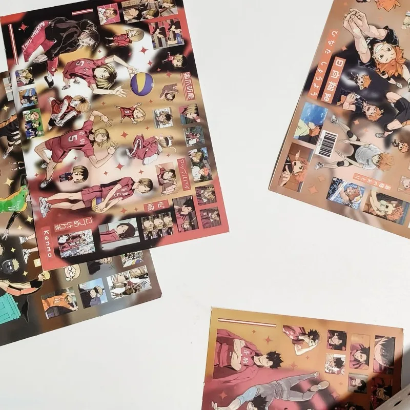 Фото Набор из 8 водонепроницаемых стикеров по аниме Haikyuu: Хината Шойо, Тобио Кагеяма. Материал для коллажей, наклейки для блокнотов, игрушка, подарок. №5