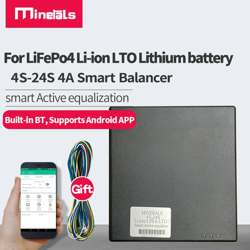 smart Lithium battery equalizer Li ion lipo LiFePO4 4S-24S 10S 16S 13S 8S 4A 36V 48V 60V 24V Support bluetooth Active balancer