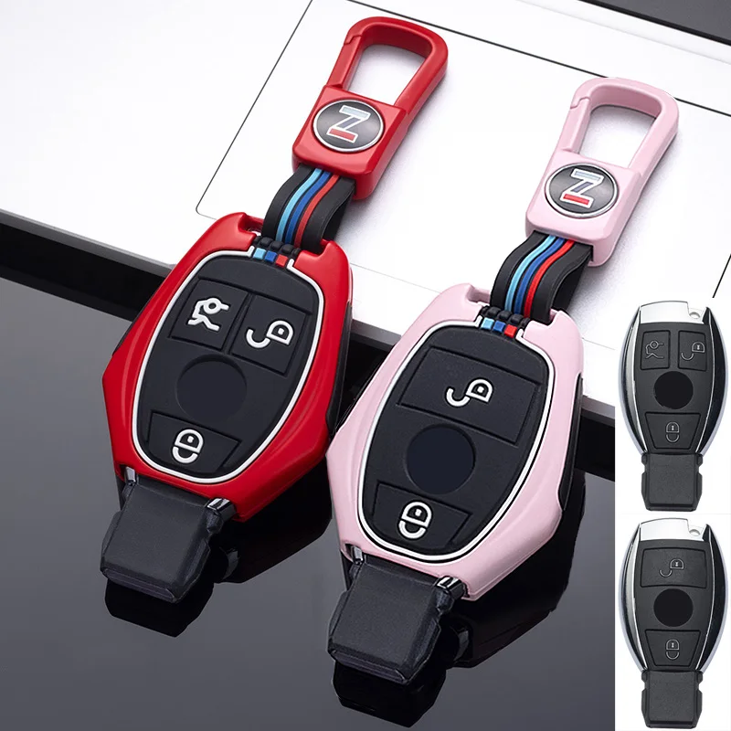

1x Zinc Alloy Car Key Case Cover For Mercedes benz A B R G Class GLK GLA w204 W251 W463 W176 2/3 Button Key Protective Shell