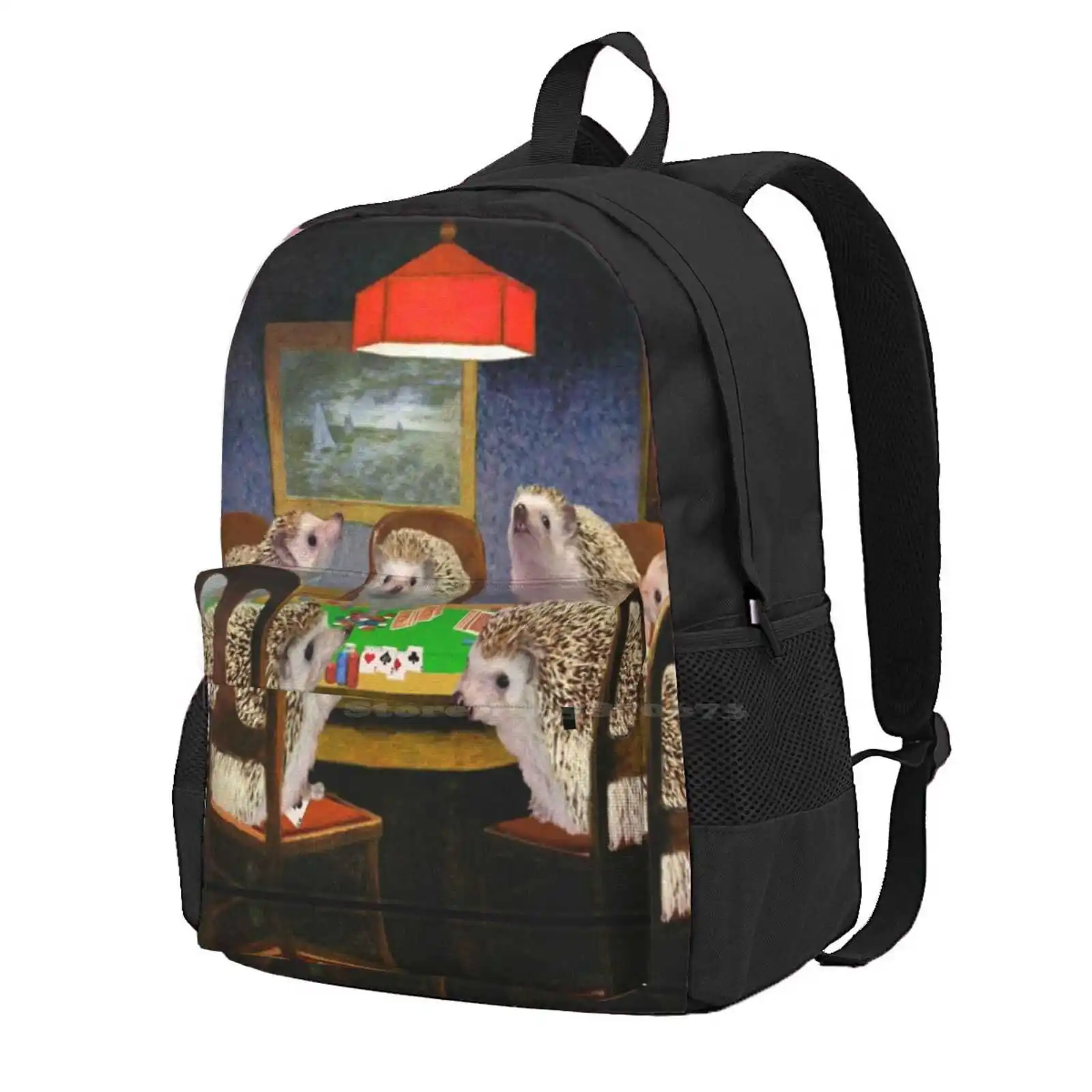 

Горячая Распродажа, рюкзак для игры в покер с ежиками, модные сумки, художественные опоры с ежиком, играющие в покер с американскими собаками, играя в покер