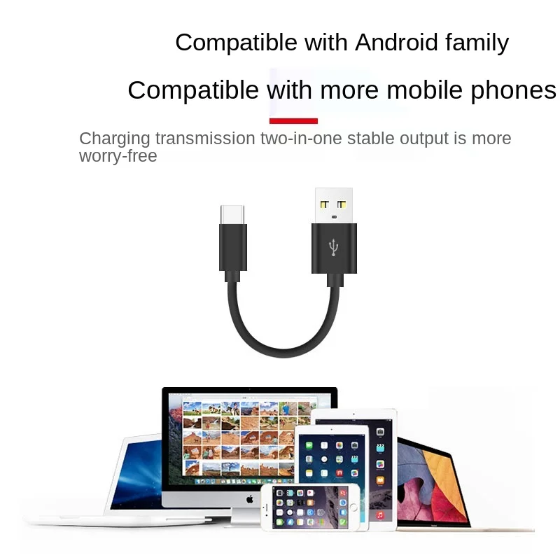 Фото Кабель USB Type-C для Samsung Galaxy S9 Note 8 9, 10 см, USB 3,0, USB C, 2A, кабель для быстрой зарядки и передачи данных, Huawei P10 P40 Pro №4