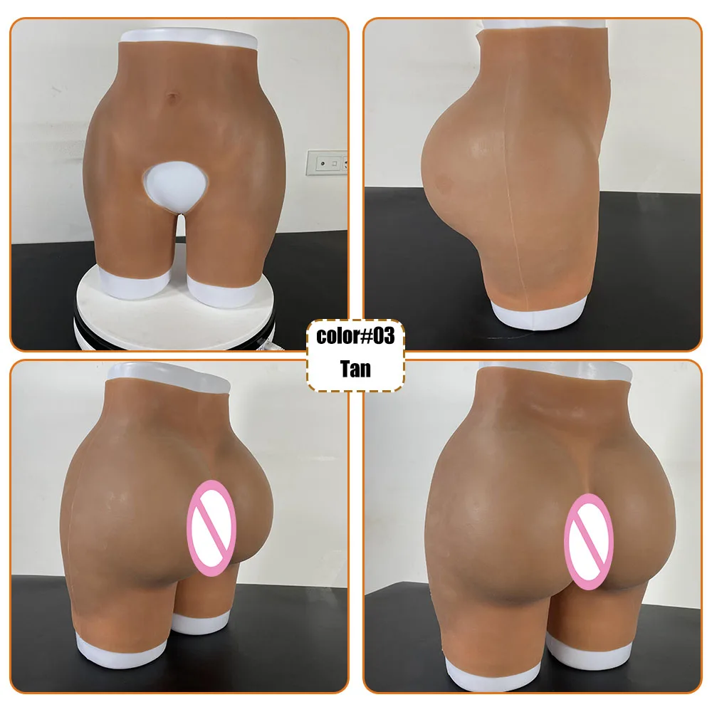 Silicone Butt Enhancement Padded Panties Big Hips Up Buttocks Underpants 0.3/0.48/0.63/1 Inch Hips Dark Color