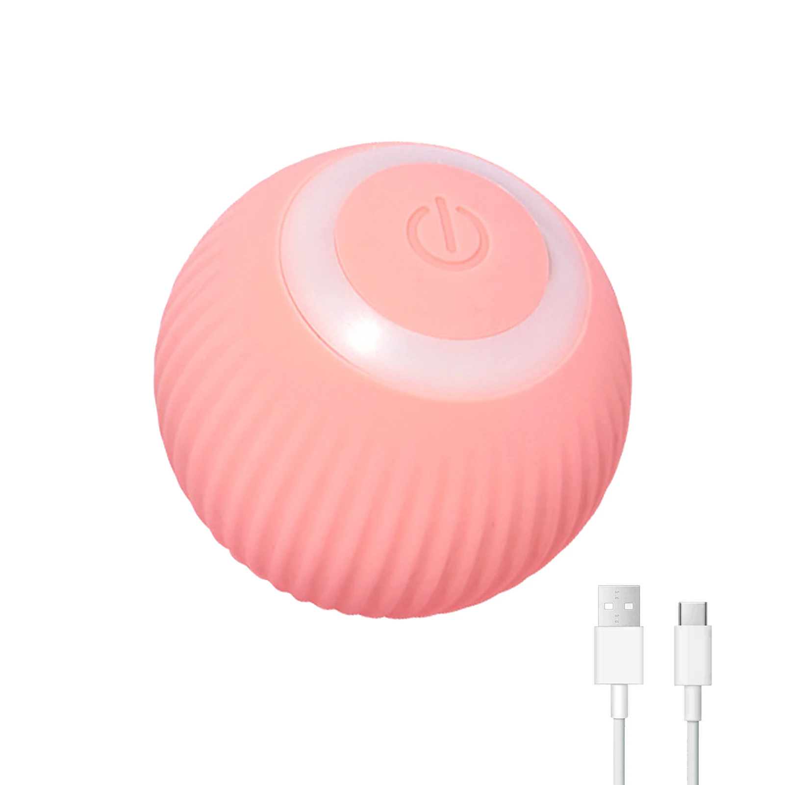 

Portable Interactive Compact 360 Rotating Type-c Silicone For Training Rechargeable Electric Cat Ball Toy Self Moving With Sound