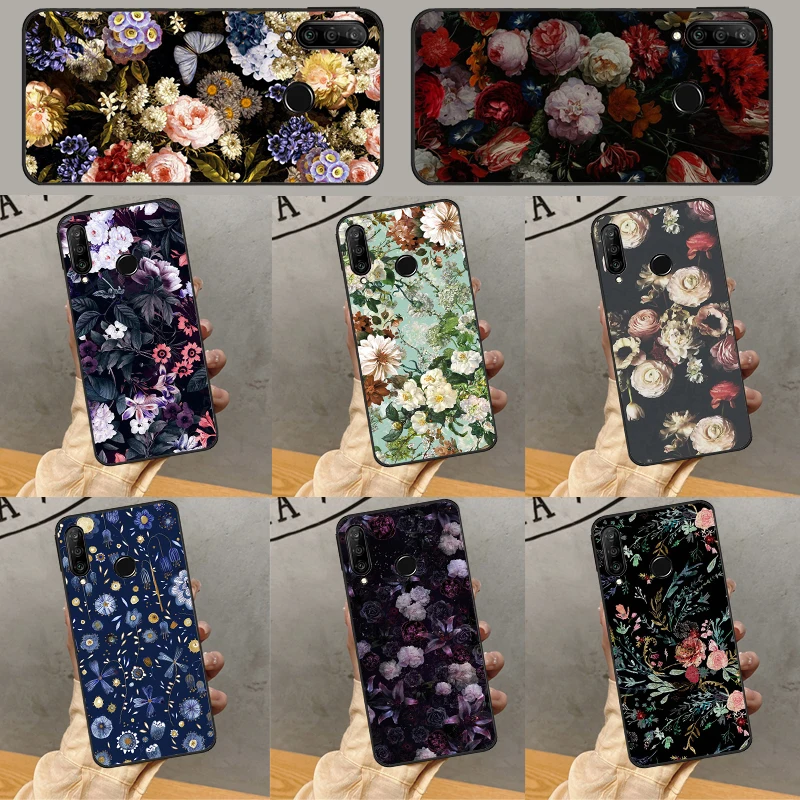 Чехол с полуночным цветком для Huawei Nova 11i 8i 3i 5T 9 10 SE Y60 Y61 Y70 Y90 P40 Lite P60 P30 Pro P Smart 2019