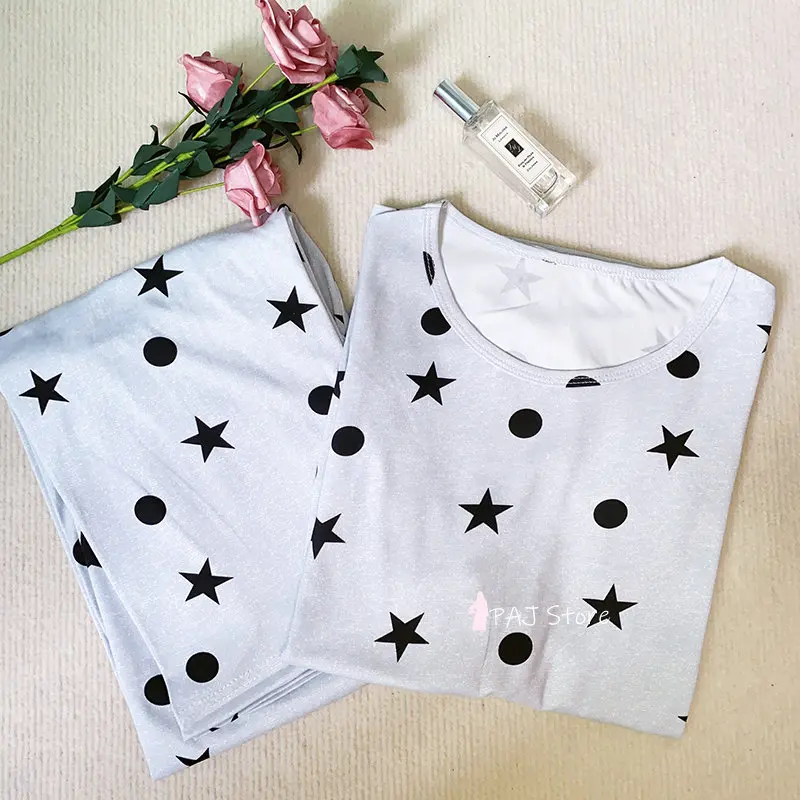 Summer Women's Pajamas Set Short sleeve Two Piece Set Sleepwear Home Wear Nightwear Pyjamas Lingerie Plus Size Sleep Sets