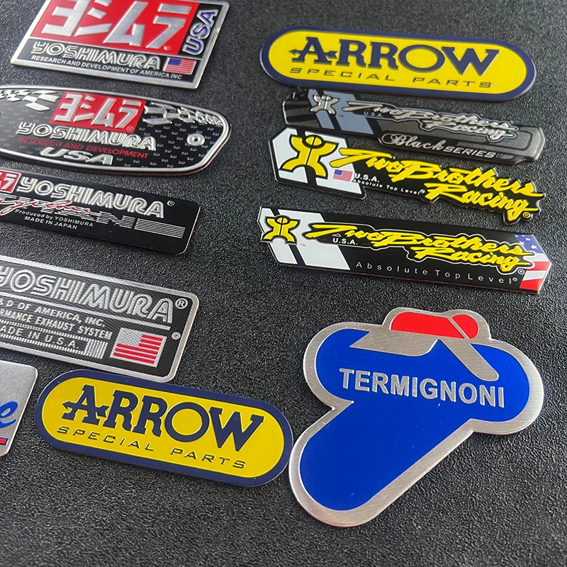 Аксессуары для мотоциклов наклейка на выхлопную трубу из алюминиевого сплава