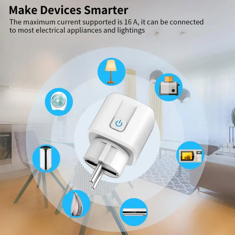 

Ac100-240v Smart Power Socket No Gateway Required Voice Control Eu Plug Timer Smart Socket Smart Home 16a Homekit Cozylife