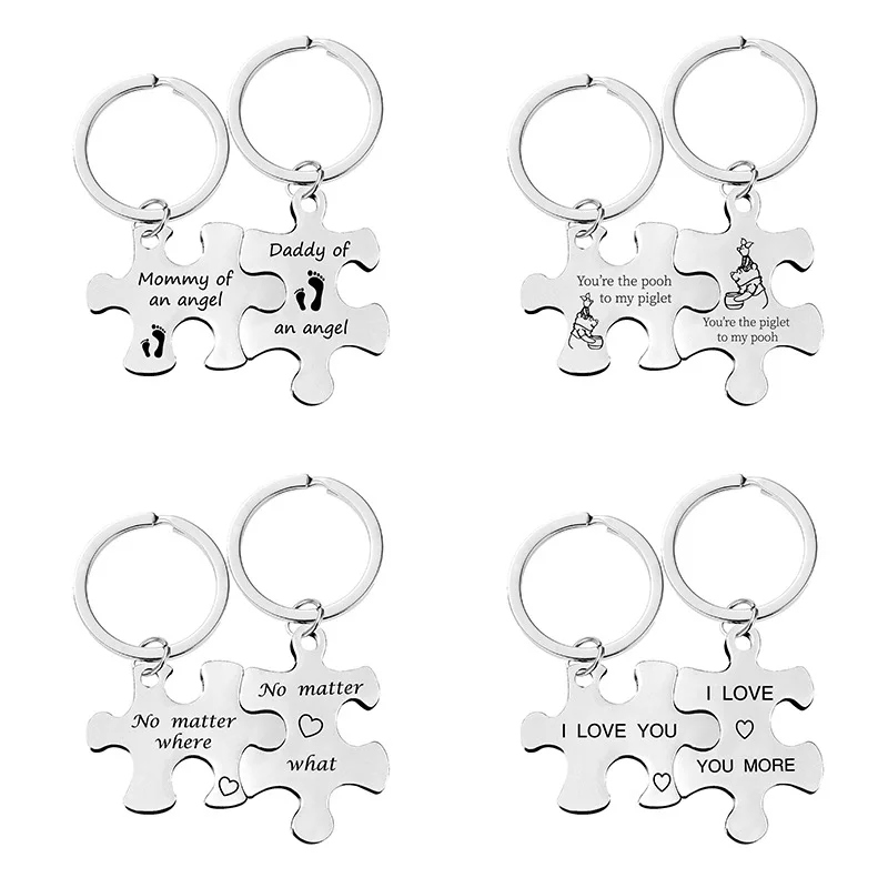 

2pcs Valentine's Day Gift for Boy/Girlfriend Family Keychain Couples Anniversary Love Gift Presents Wedding Gifts for Guests