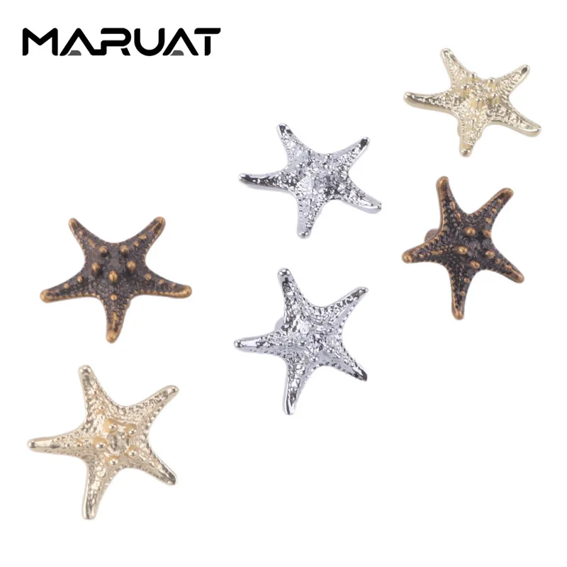 Ручки для ящика в виде морской звезды металлическая ручка с одним отверстием