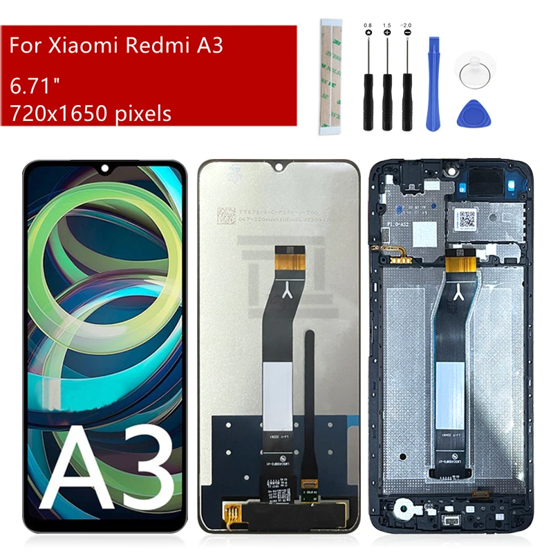 ЖК-дисплей для Xiaomi Redmi A3 сенсорный экран дигитайзер в сборе с рамкой a3 замена