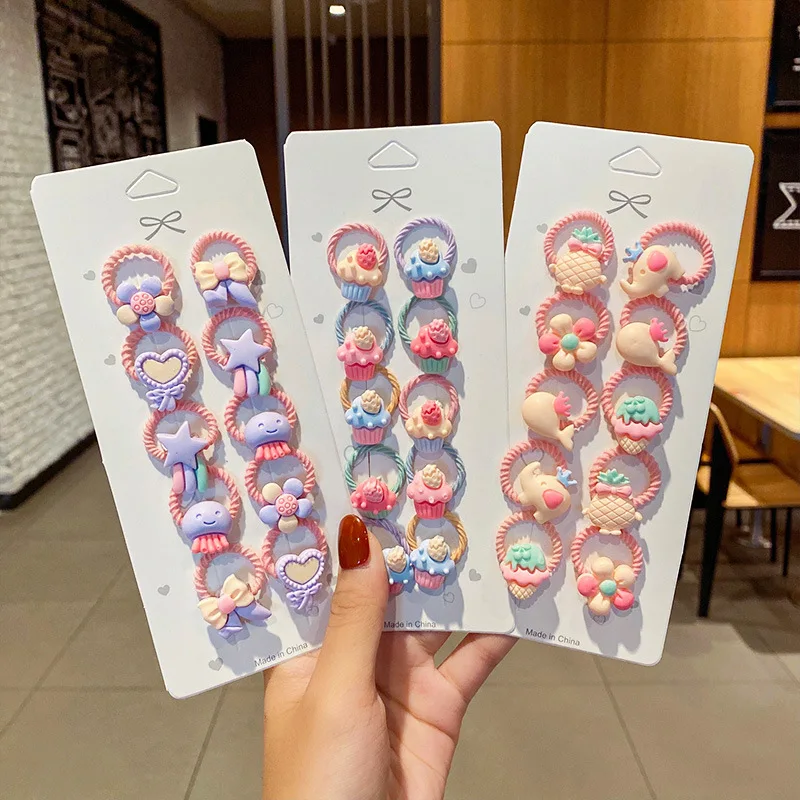 

10PCS/Set Girls Cute Hair Bands Elastic Rubber Band Headwear Hair Accessories