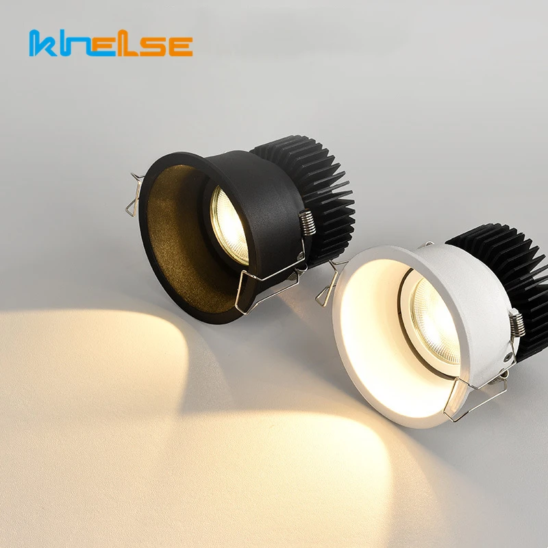 Купи Anti-Glare Adjustable LED Downlight Narrow border Recessed Dimmable COB Spotlight Background Aluminum Ceiling Lamp Spot Light за 634 рублей в магазине AliExpress