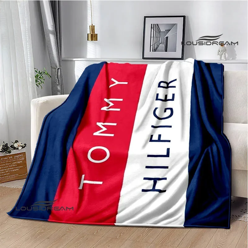 

Fashion T-Tommy-hilfiger logo printed blanket Flange Warm blanket Soft and comfortable blanket Home travel blanket birthday gift