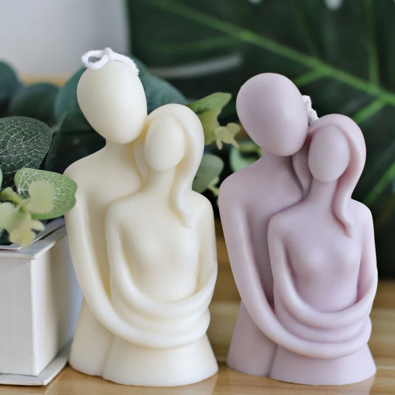 

Large 3D Romantic Couple Portrait Lovers Silicone Candle Mold Carving Art Aromatherapy Plaster Home Decoration Mold Wedding gift