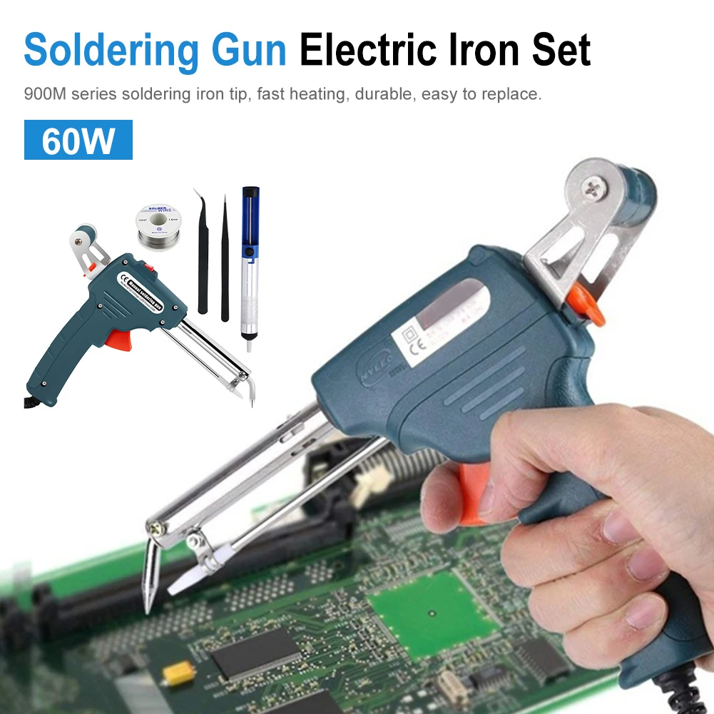 

60W Automatically Send Tin Gun Hand-held Soldering Iron External/Internal Heat With Power Switch Welding Repair Tool