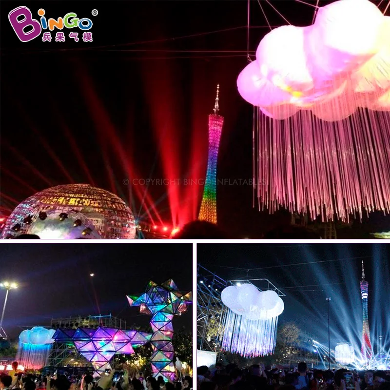 

Personalized 9.2X2.8X6 Meters Giant Inflatable Clouds With LED Lights For Decoration / Hanging Inflated Cloud Balloon Toys