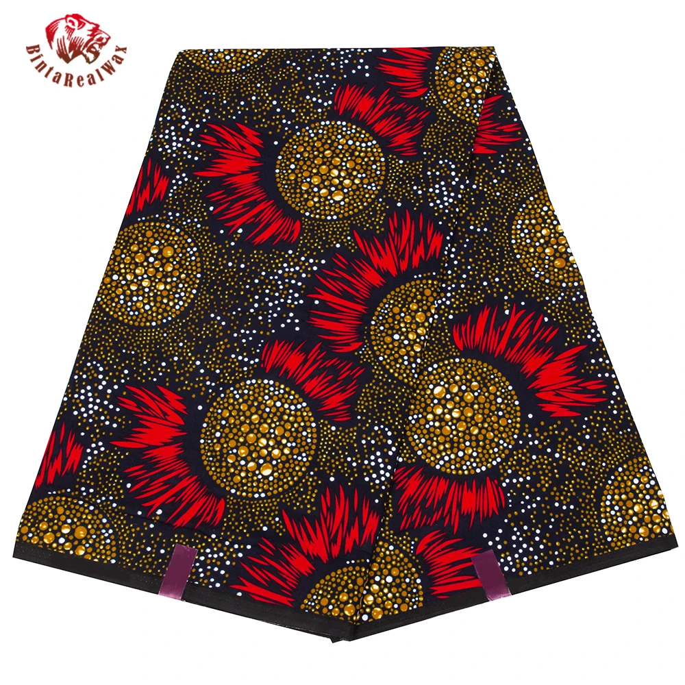 Купи BintaRealWax 3/6 Yards Fabrics for Women Dresses Cotton By the Yard Fabric Material Africa Print Cloth For Sewing Dress 24FS1483 за 1,091 рублей в магазине AliExpress