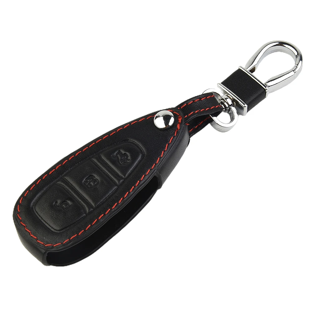 

3 Button PU Leather Car Key Cover Case Keyfob Protector Key For Ford Fiesta Focus Mondeo Kuga Anti-vibration Hold Bag