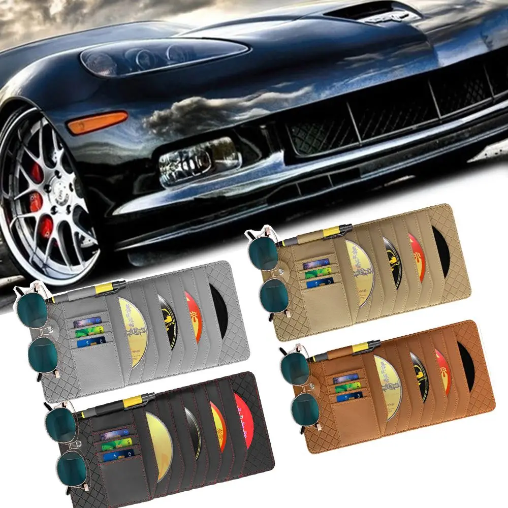 

Sunshade Organizer Coin Purse Penholder Multi Pocket Sun Visor Storage Bag CD DVD Holder Sunglasses Case Card Clip