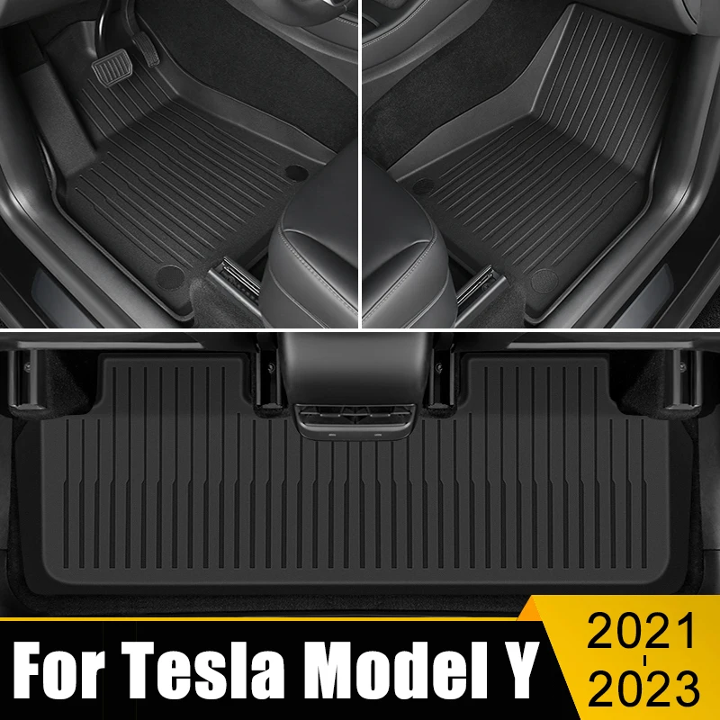 

LHD TPE Car Floor Mats Interior Carpet Rugs Foot Pad Mat Cover Protection Accessories For Tesla Model Y ModelY 2021 2022 2023