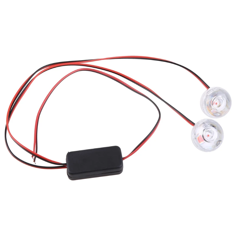 

12V Motorcycle License Plate Frame Bolt Red LED lens Light Strobe Flashing New