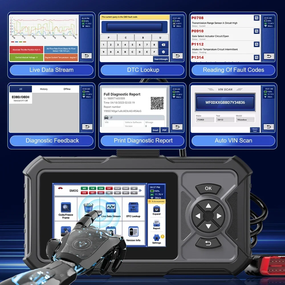 Фото MUCAR CDE900 Pro OBD2 автомобильный диагностический сканер инструменты поддерживает полную систему автомобильный сканер obd2 диагностический инструмент №3