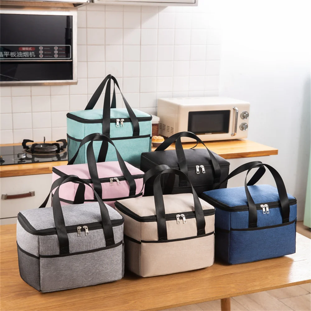 

Waterproof Oxford Cloth Portable Bento Bag Cationic Thermal Insulation Ice Bag Thickened Large-capacity Lunch Box Picnic Bag