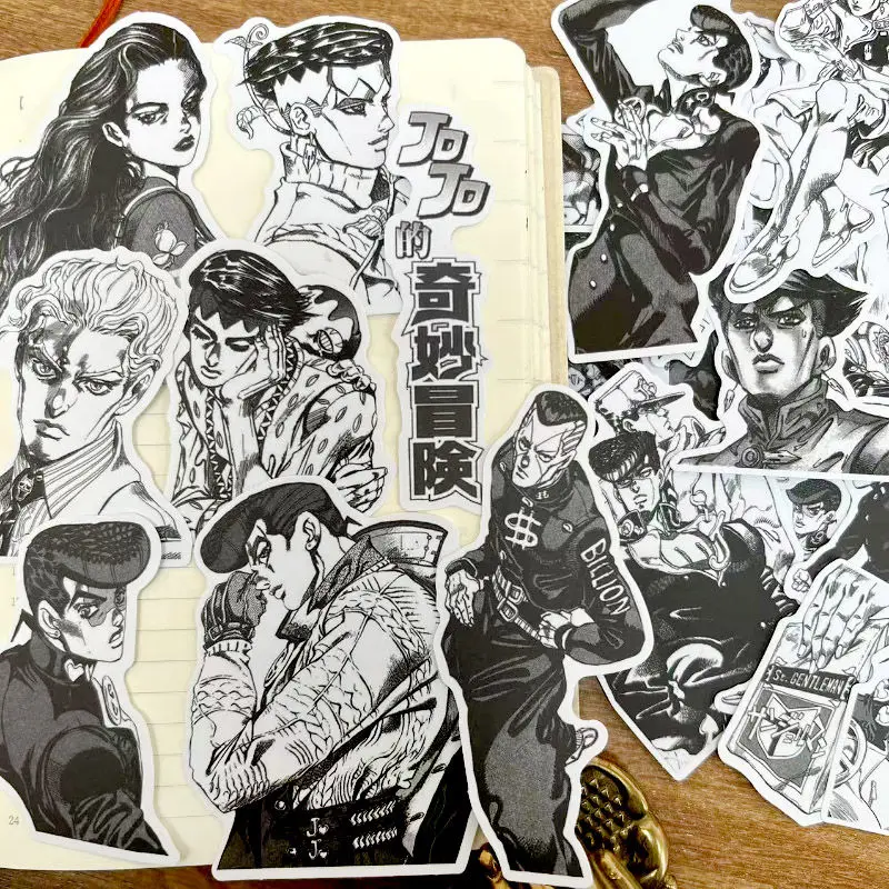 Jojo Sticker Jojo Stone Ocean Steel Ball Run Diamond Is Unbreakab Black and White Sticker Ames Hand Book Sticker