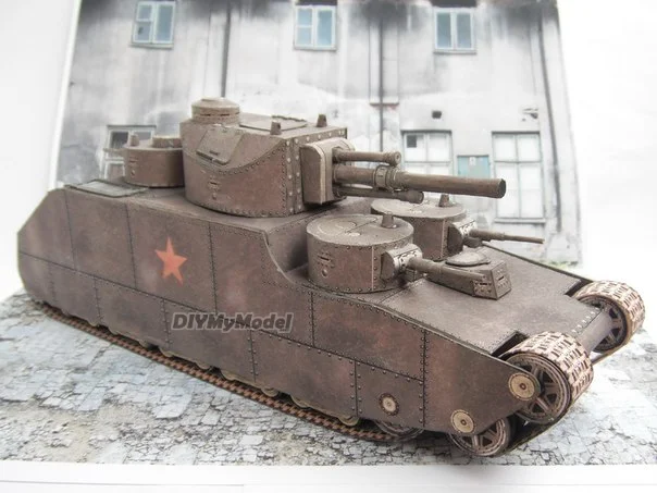 

DIYMyModeI T-39 heavy tank of former Soviet Union DIY Handcraft Paper Model KIT Handmade Toy Puzzles Gift Movie props