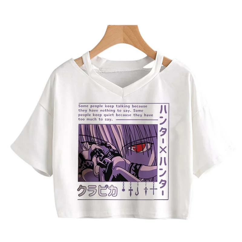 Женская футболка с рисунком японского аниме Hunter X изображением охотника Killua Zoldyck |