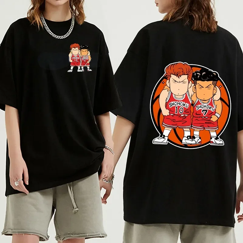 

Футболка Slam Dunk в стиле аниме для баскетбола, Мужская футболка оверсайз с коротким рукавом, Женский Топ, уличная одежда, летняя одежда для пары