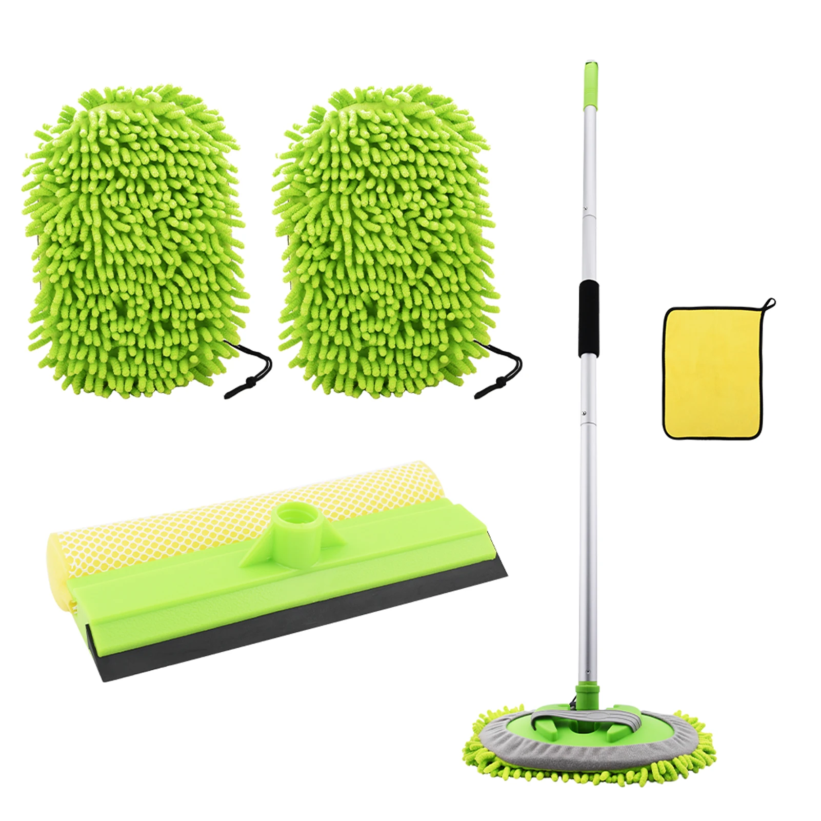 

Long Handle RV Window Car Wash Brush Mop Squeegee Chenille Microfiber Towel Duster Windshield Boat Cleaning Tool Truck