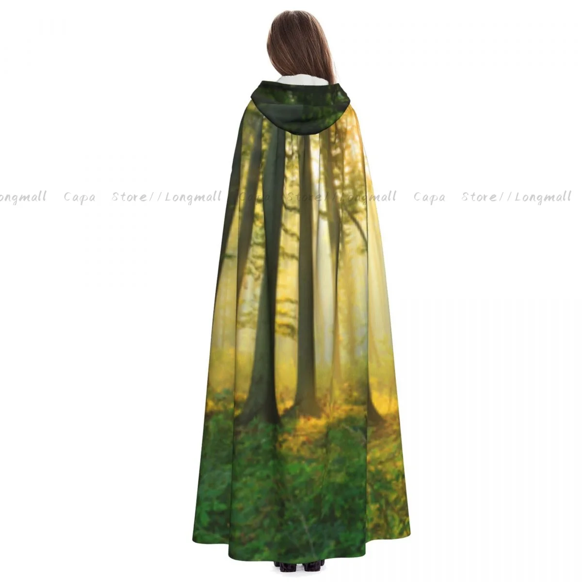 Утро в лесу плащ с капюшоном косплей костюм Хэллоуин для взрослых длинная