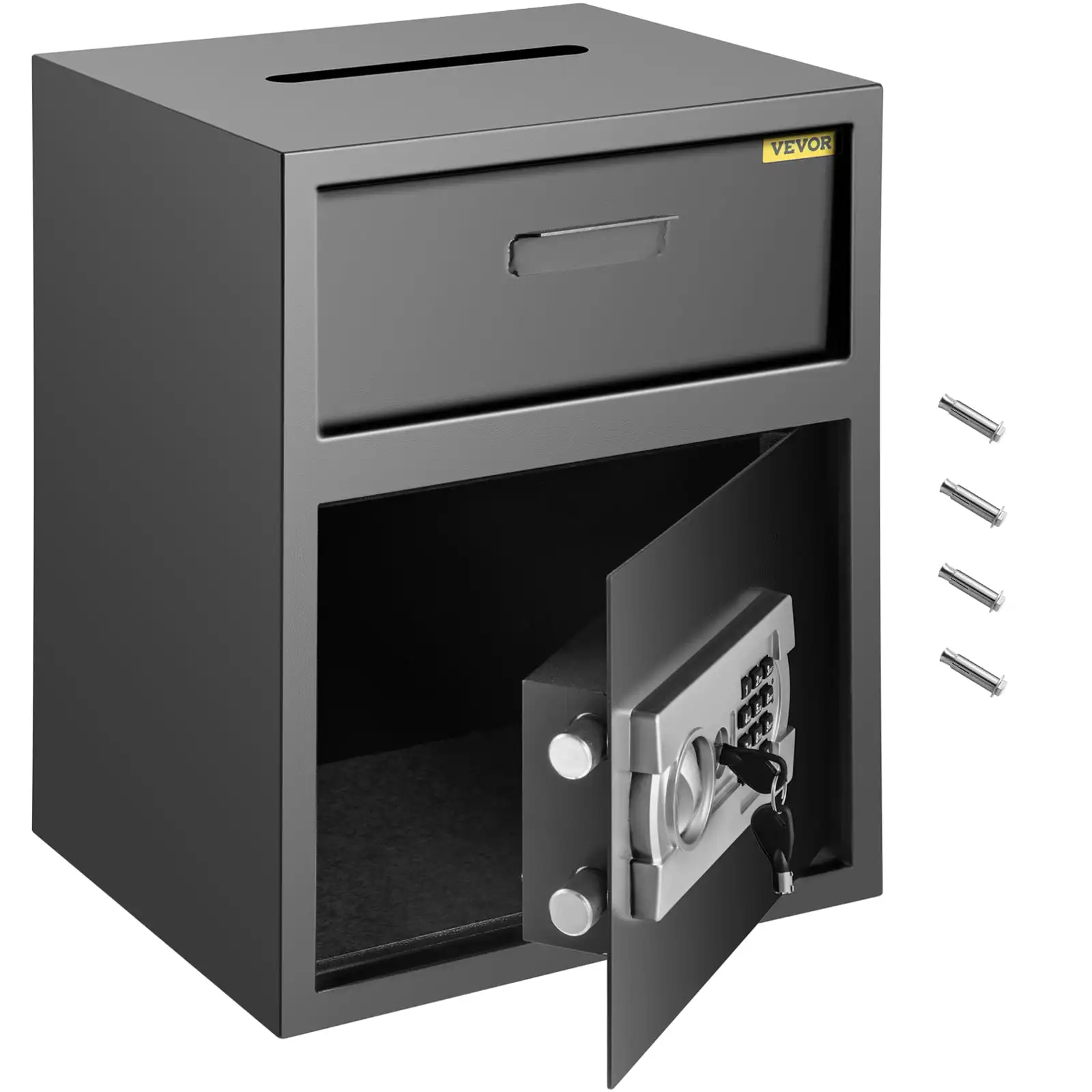 

Digital Depository Safe 1.7 Cubic Feet Security Safe Box Made of Carbon Steel with Deposit Slot with Two Emergency Keys