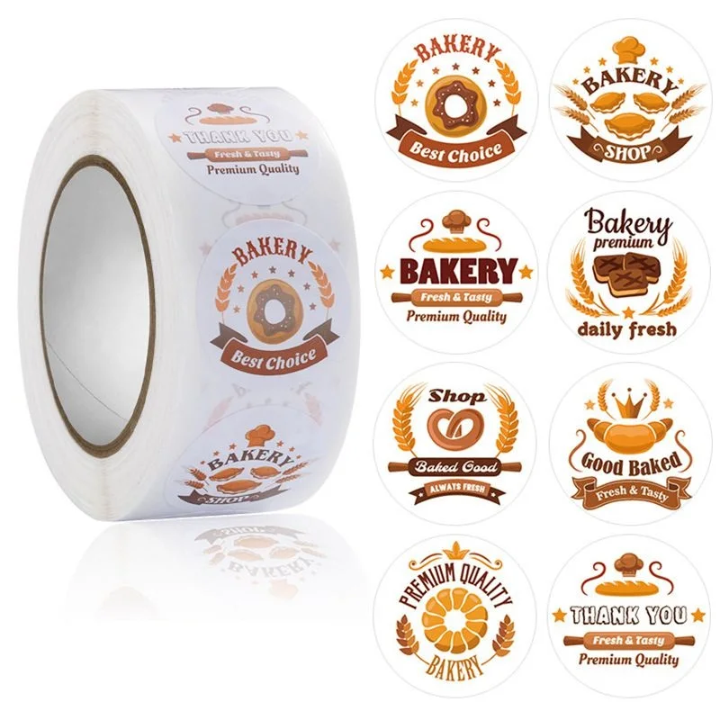 

50-500pcs round bakery best choice for customers self-adhesive labels stickers for food package bread and drink new arrivals