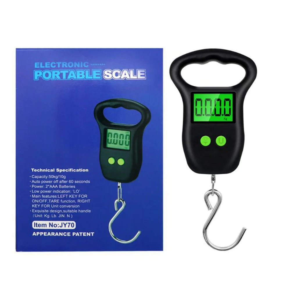 Portable 50Kg Hanging Scale Pro Digital Backlight Electronic Fishing Weights Pocket Scale Luggage Weighing Device