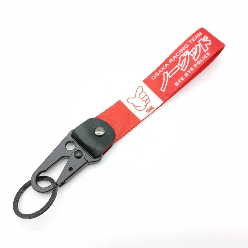 Брелок для ключей Jdm, термотрансферный шнурок с кольцом для ключей, украшение в стиле Осаки, гоночная команда, Bye, полиция, для Honda Civic, автомобильные аксессуары