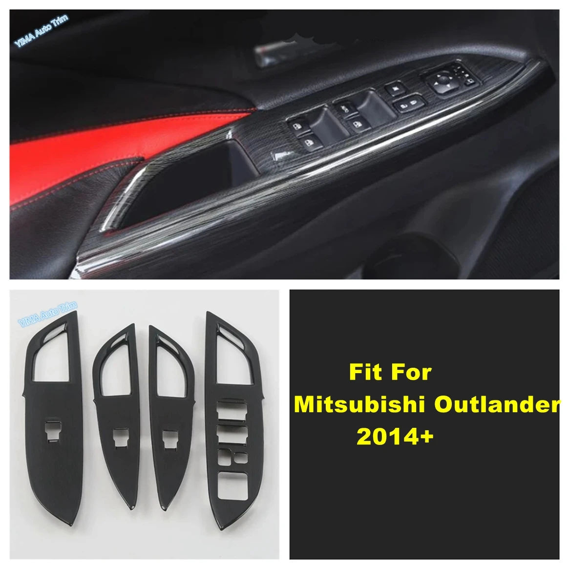 Черный матовый автоматический Стайлинг дверной подлокотник кнопка подъема окна