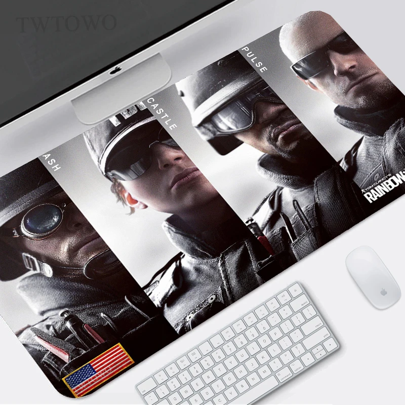 

Коврик для мыши Rainbow Six осада для геймеров, новый домашний коврик для мыши размера XL HD, настольные коврики из натурального каучука, офисный На...