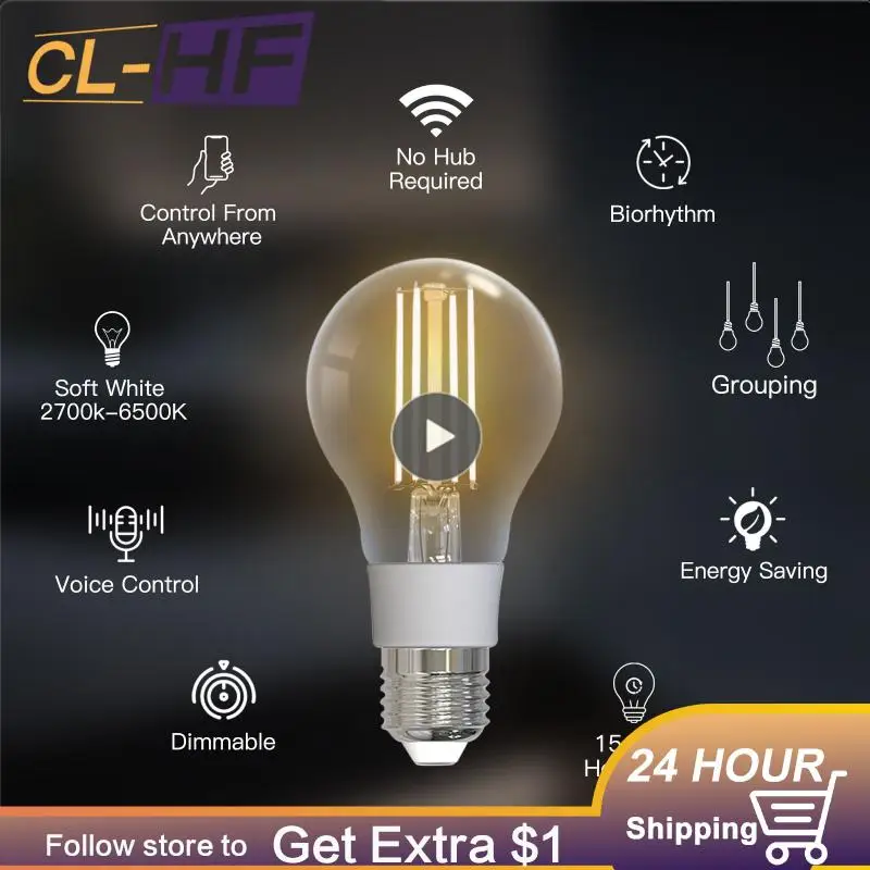 

Умная лампа накаливания Tuya с Wi-Fi, E27, 7 Вт, 1-8 шт.