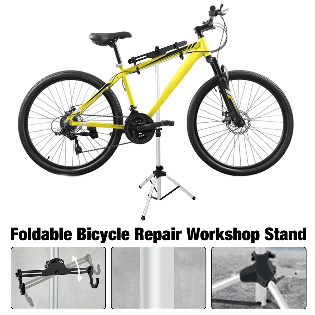 Bicycle Repair Workshop Stand Foldable Maintenance Rack Height Adjustble Extensible Bike Repair Rack for Road & Mountain Bikes