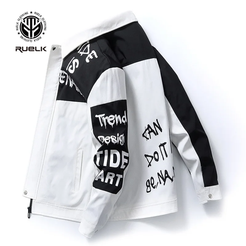 

Men Jackets Spring Autumn Youth Men's Fashion Jacket Coats Turn Down Collar High Street Hip Hop Multi Pocket Cargo Jackets Male